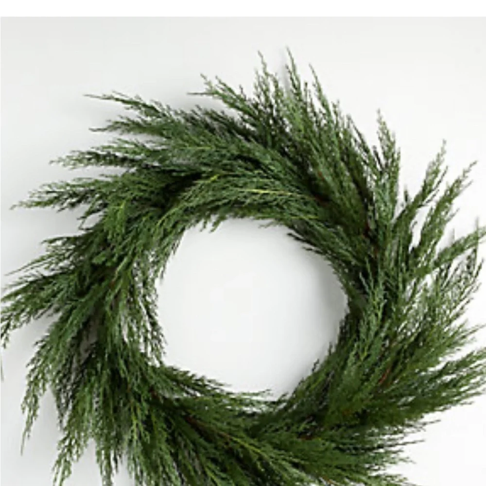 Crate and barrel 26” cypress wreath. New w/o tags